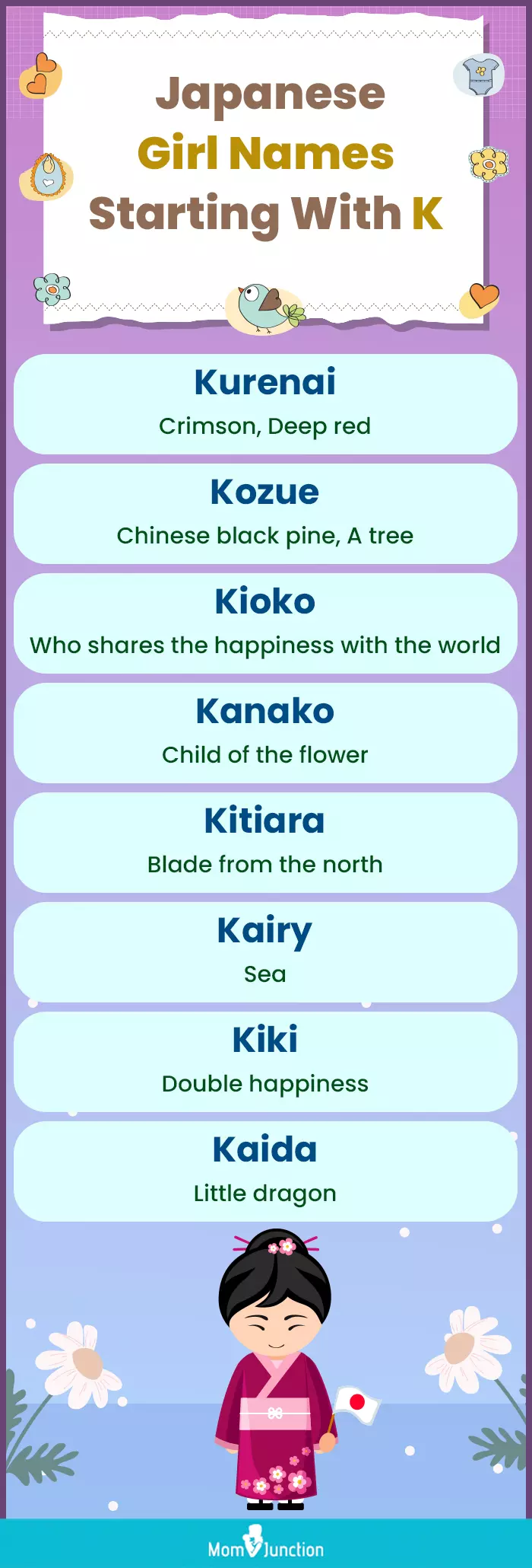 japanese girl names starting with k (infographic)