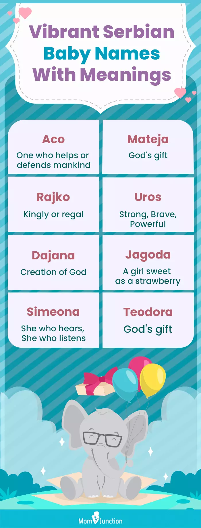 vibrant serbian baby names with meanings (infographic)