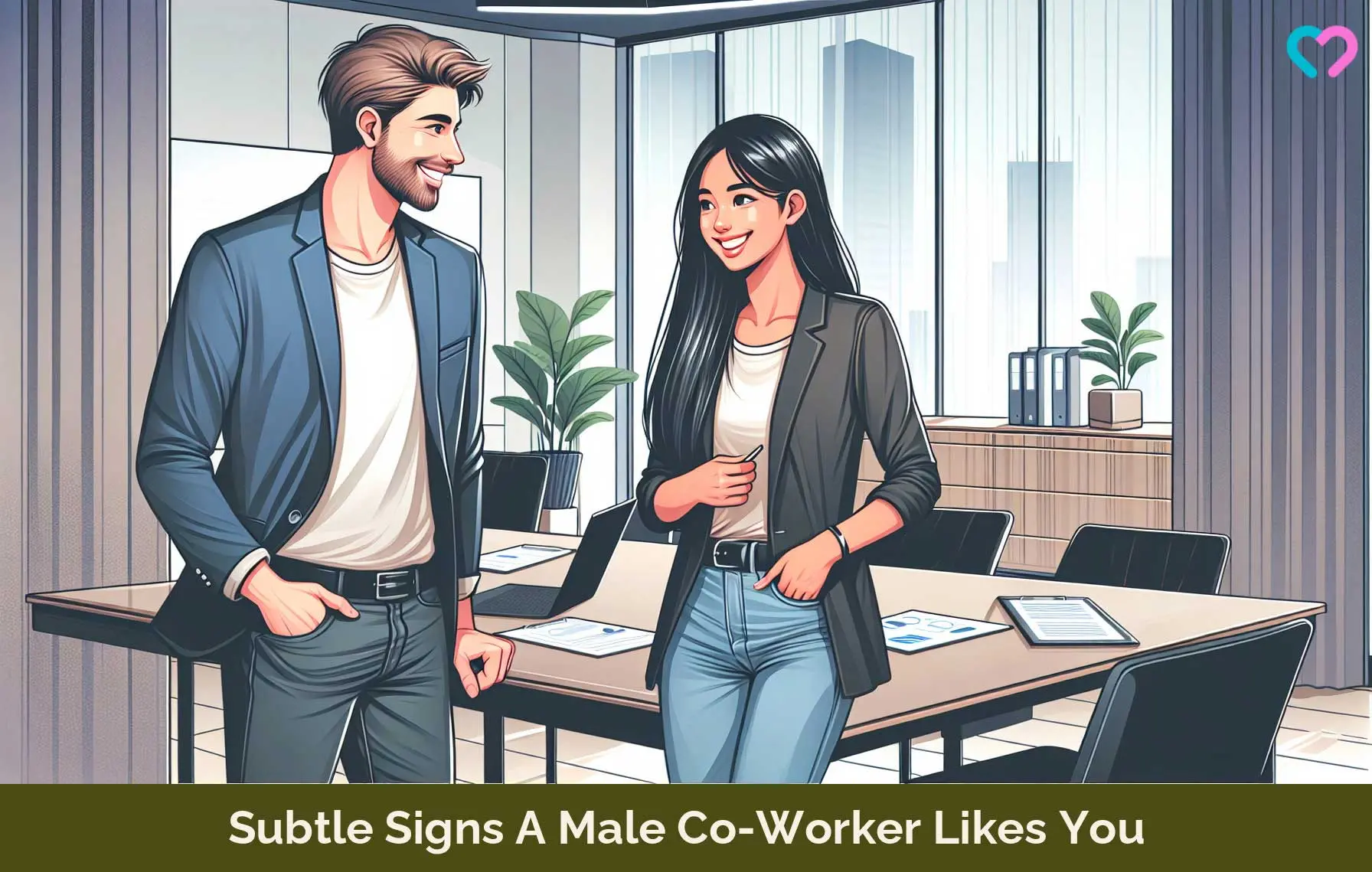 Subtle Signs A Male Co-Worker Likes You_illustration