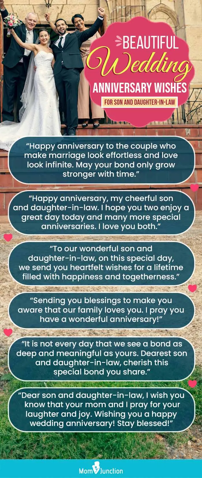 beautiful wedding anniversary wishes for son and daughter in law (infographic)