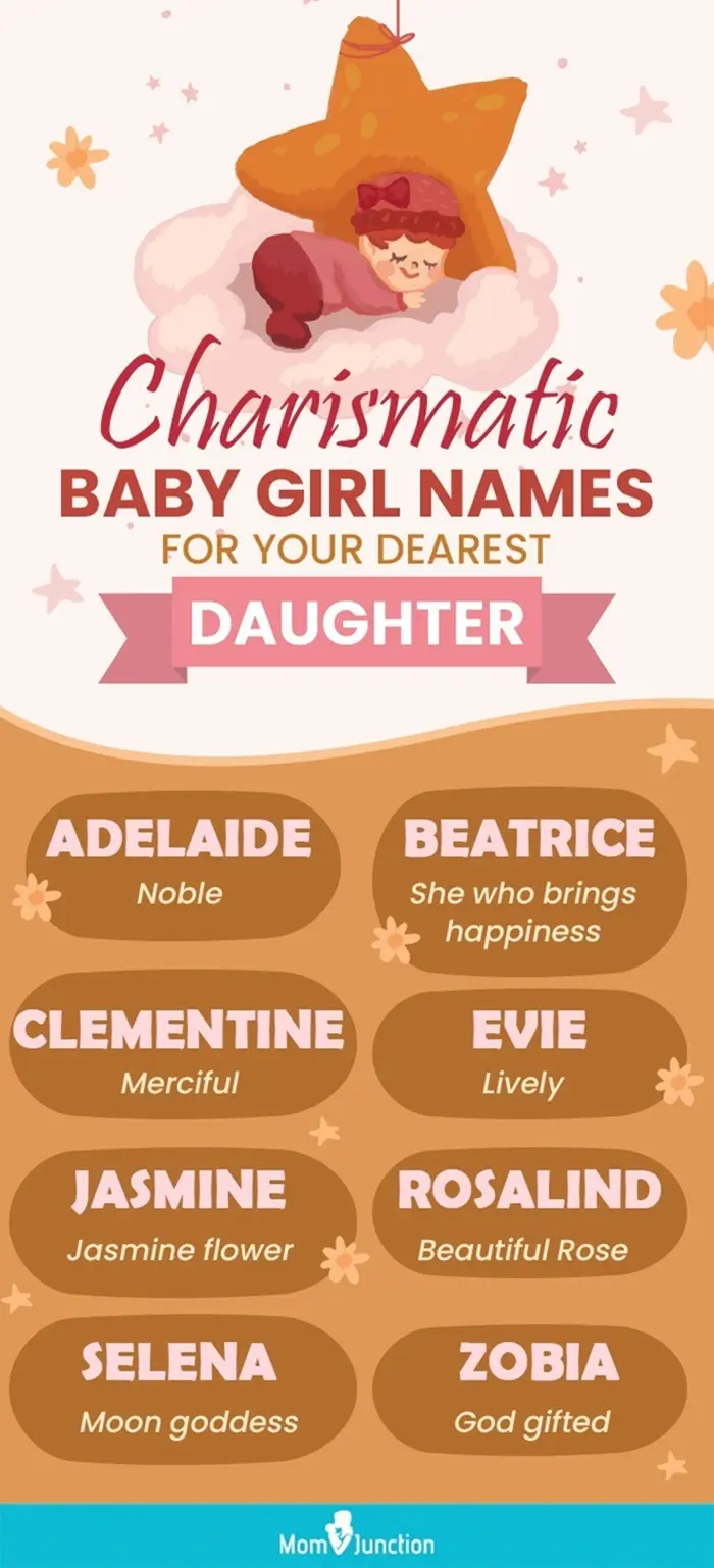 charismatic baby girl names for your dearest daughter (infographic)