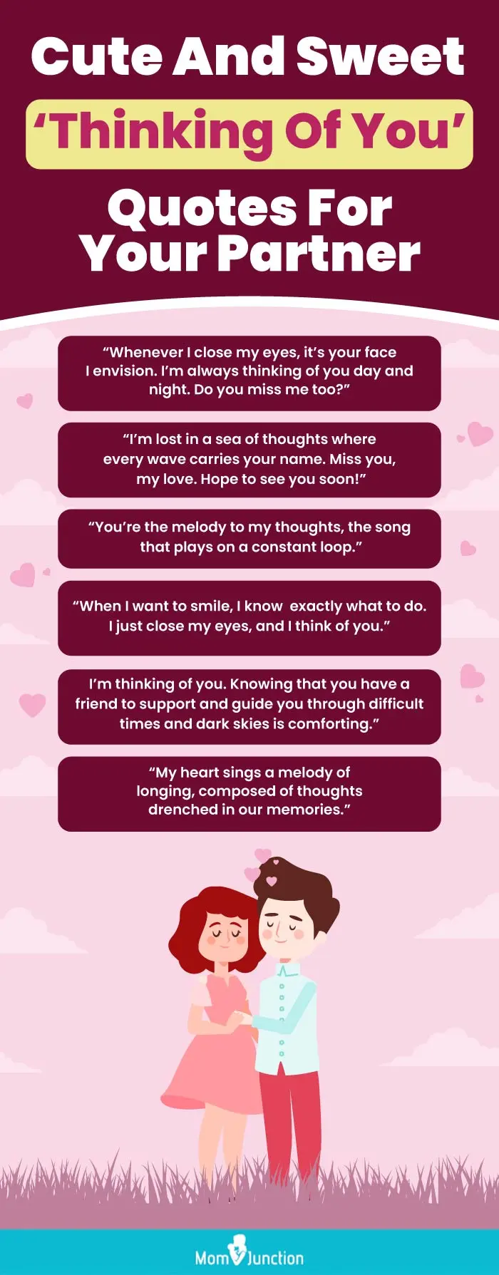 cute and sweet thinking of you quotes for your partner (infographic)