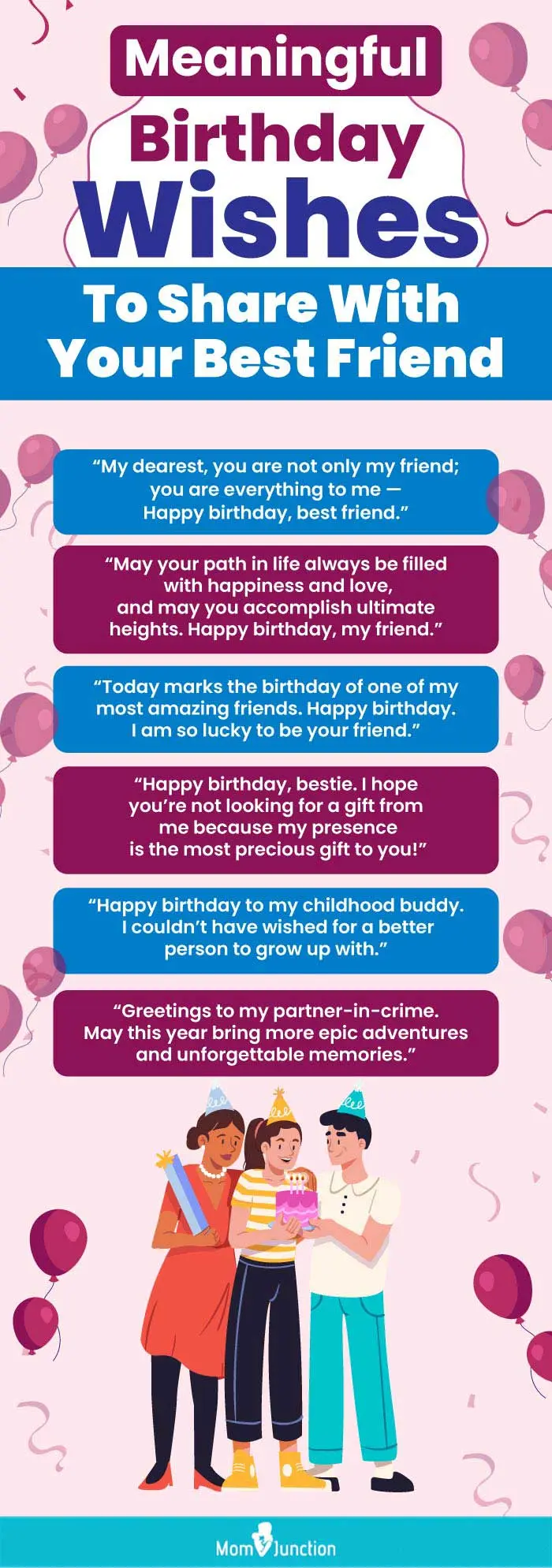 meaningful birthday wishes to share with your best friend (infographic)