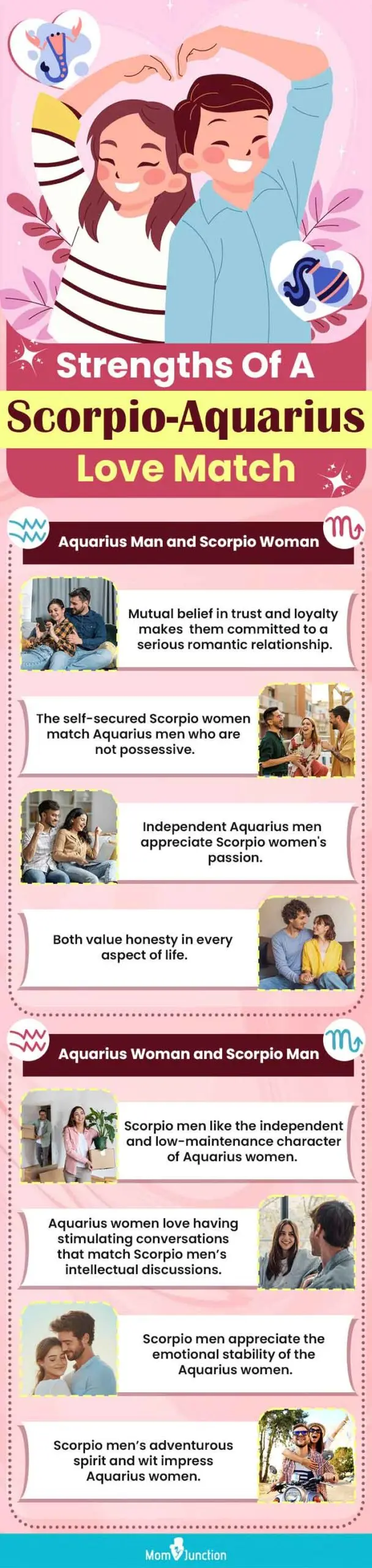 strengths of a scorpio aquarius love match (infographic)