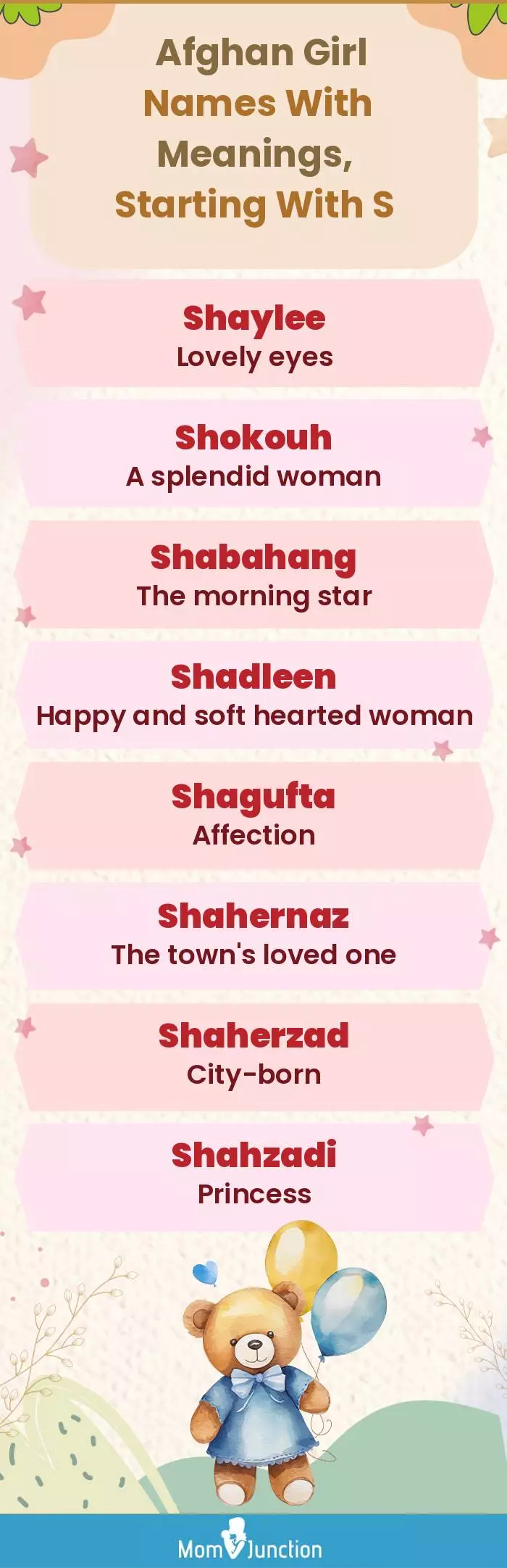  Afghan Girl Names with Meanings, Starting With S(infographic)