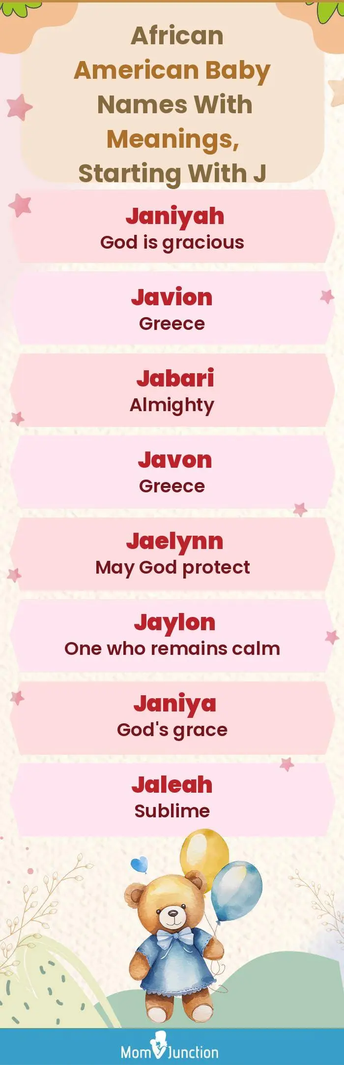  African American Baby Names with Meanings, Starting With J(infographic)