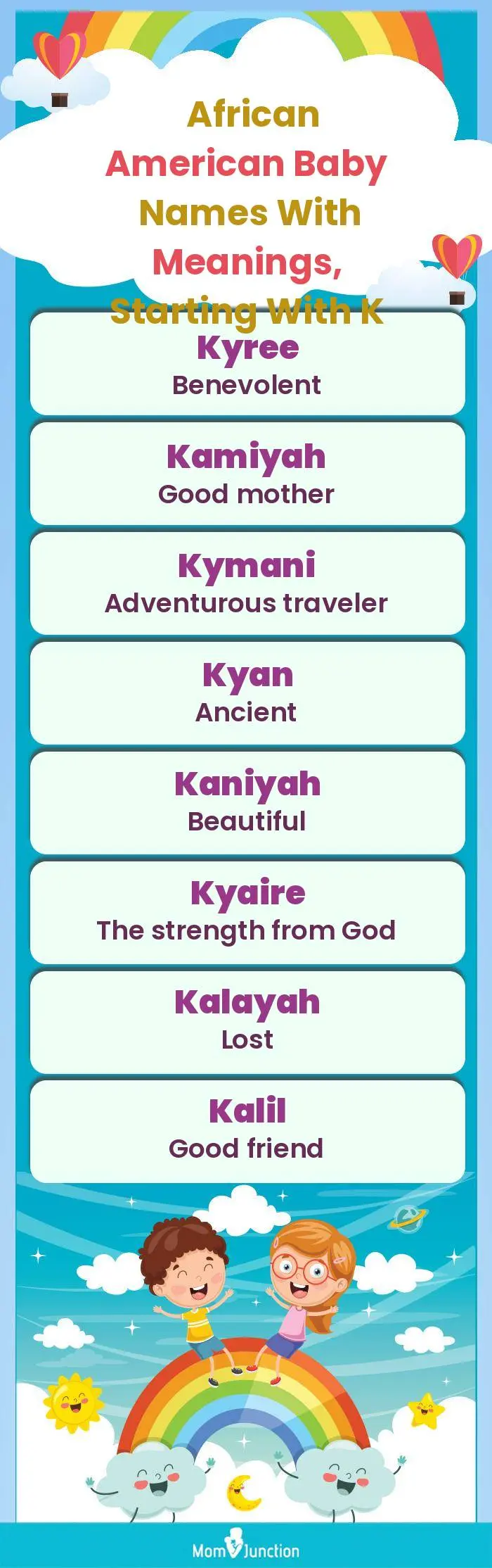  African American Baby Names with Meanings, Starting With K(infographic)