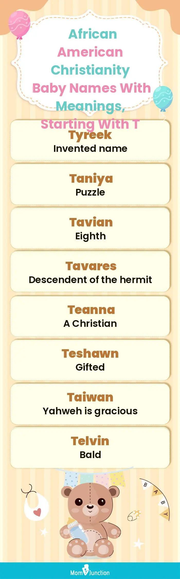  African American Christianity Baby Names with Meanings, Starting With T(infographic)