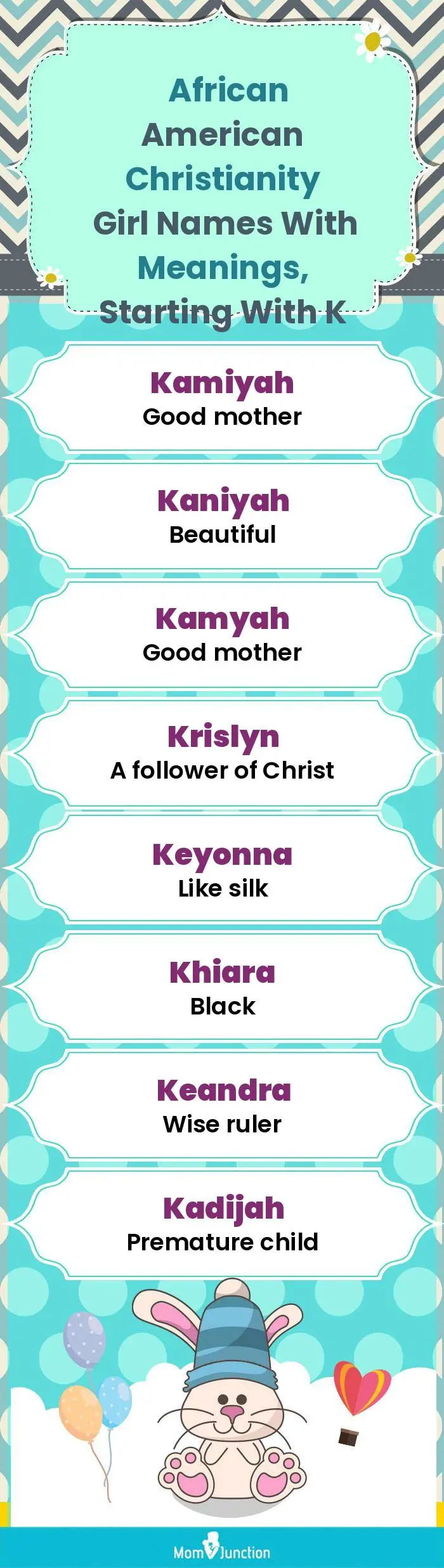  African American Christianity Girl Names with Meanings, Starting With K(infographic)