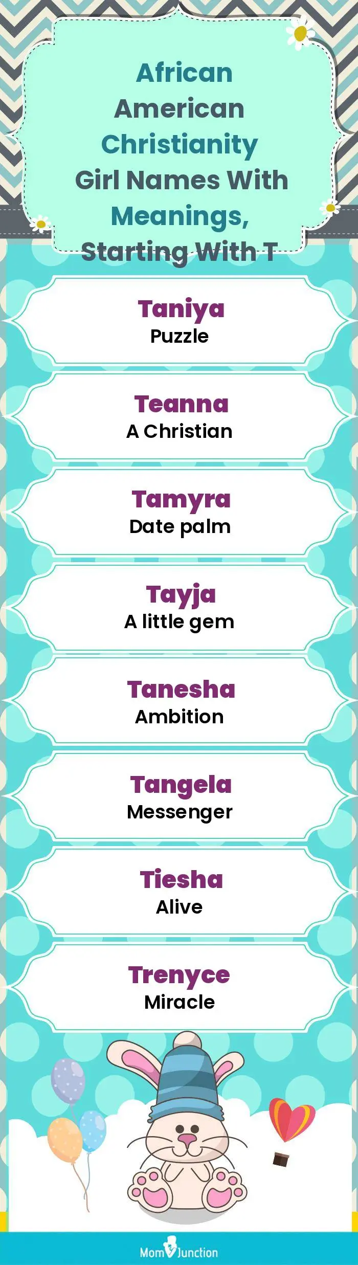  African American Christianity Girl Names with Meanings, Starting With T(infographic)