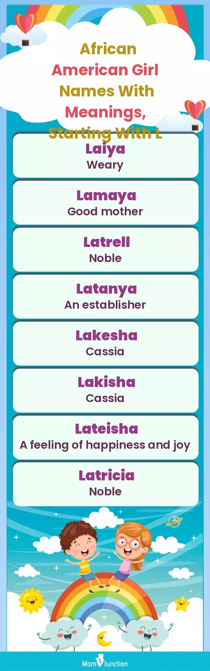  African American Girl Names with Meanings, Starting With L(infographic)