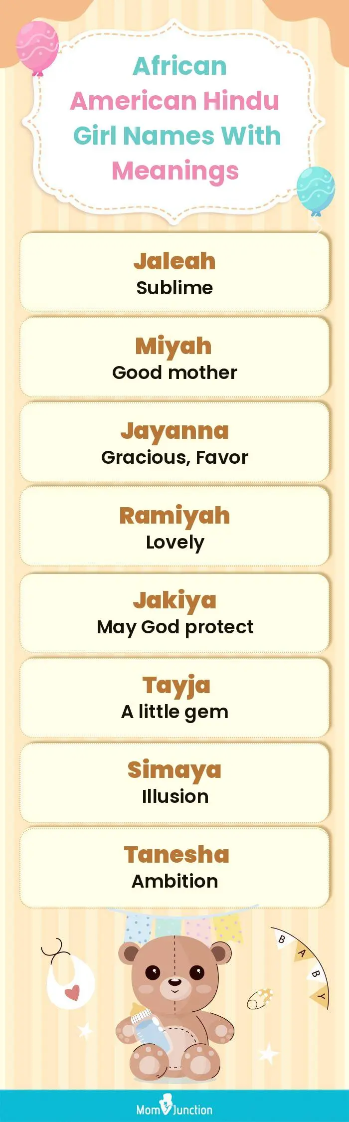  African American Hindu Girl Names with Meanings(infographic)