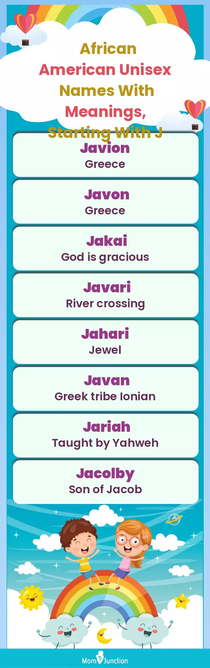  African American Unisex Names with Meanings, Starting With J(infographic)