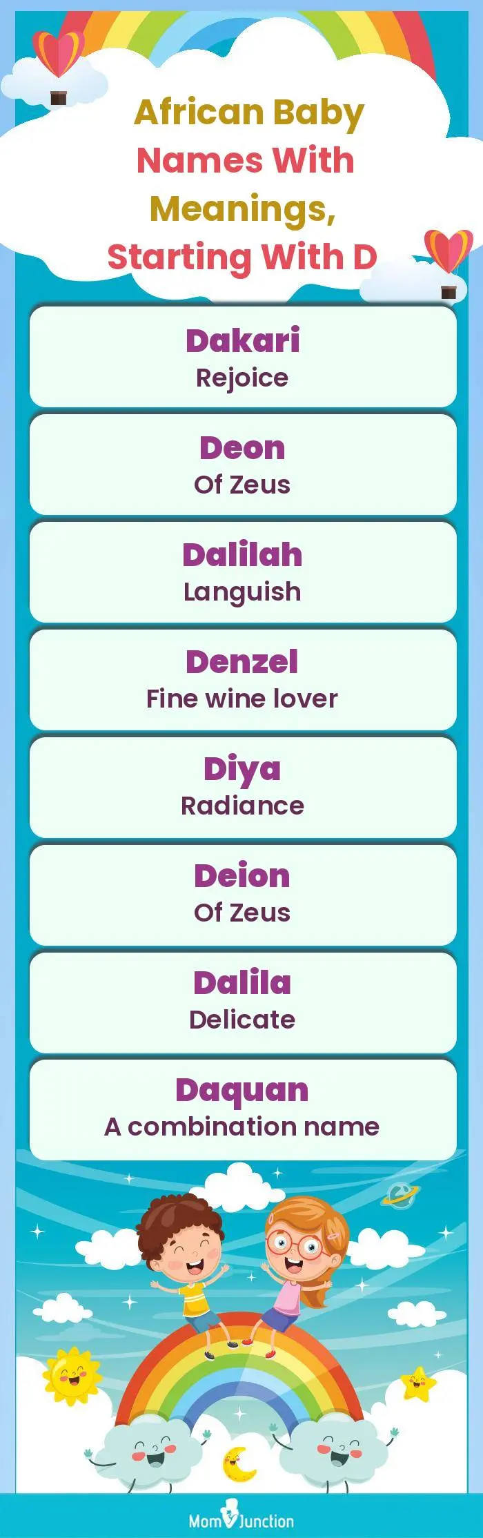  African Baby Names with Meanings, Starting With D(infographic)