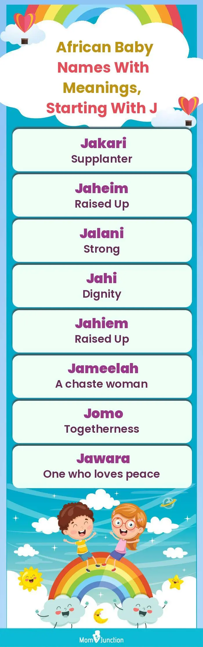  African Baby Names with Meanings, Starting With J(infographic)