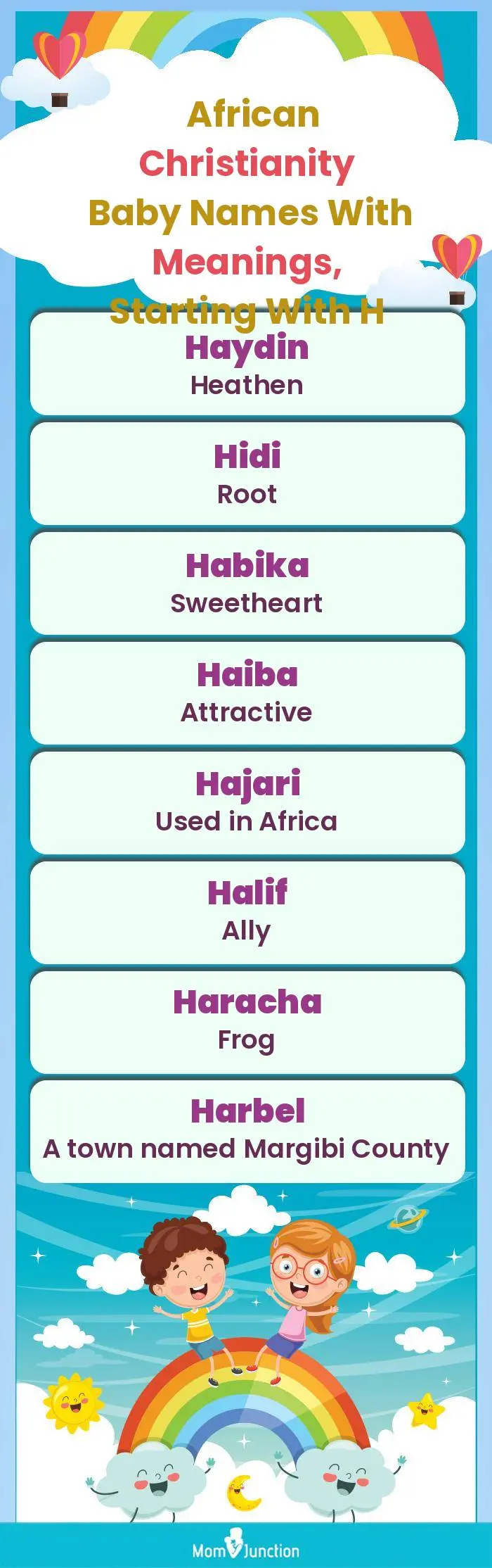  African Christianity Baby Names with Meanings, Starting With H(infographic)