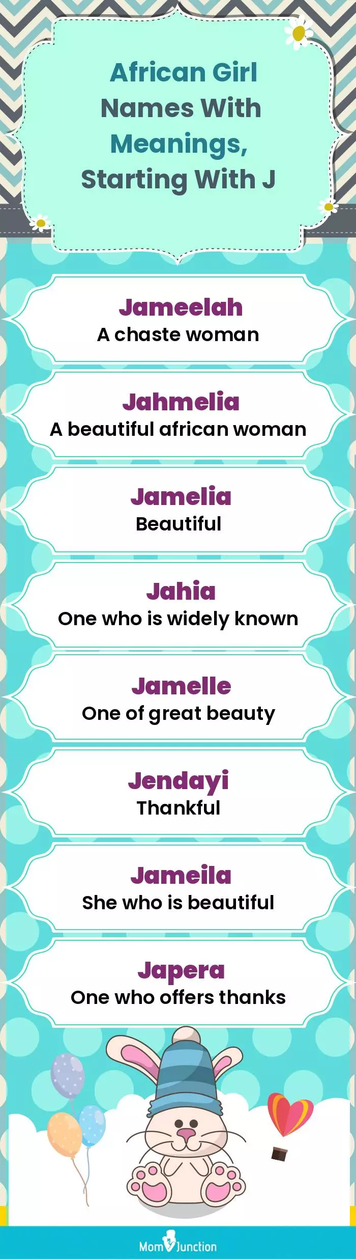  African Girl Names with Meanings, Starting With J(infographic)