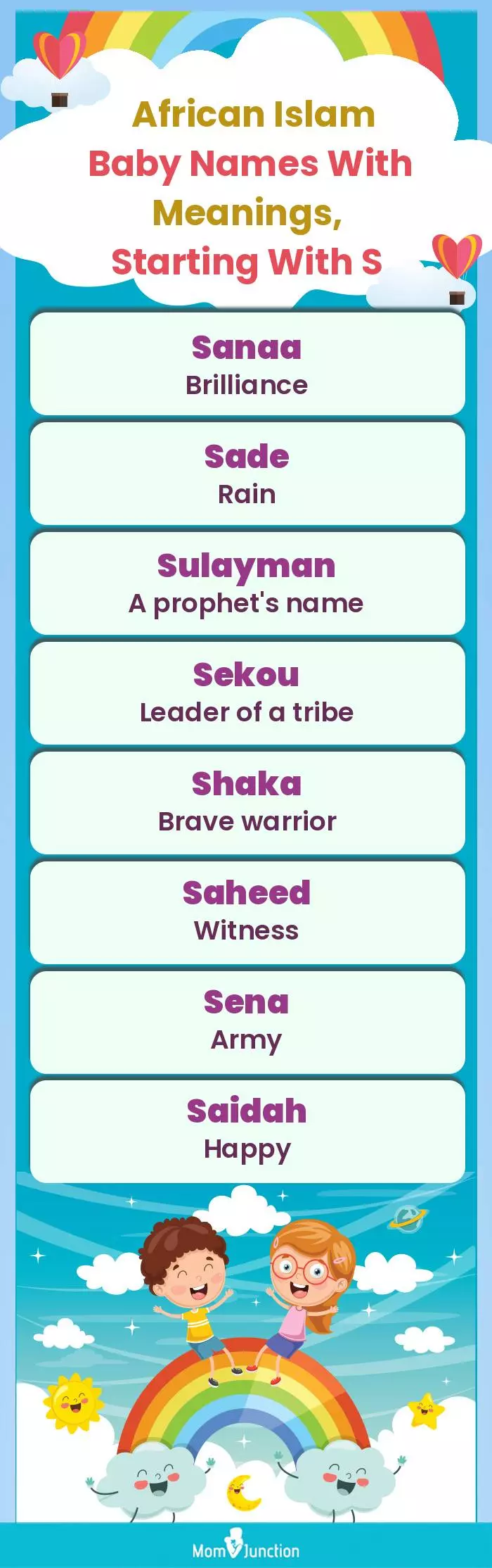  African Islam Baby Names with Meanings, Starting With S(infographic)