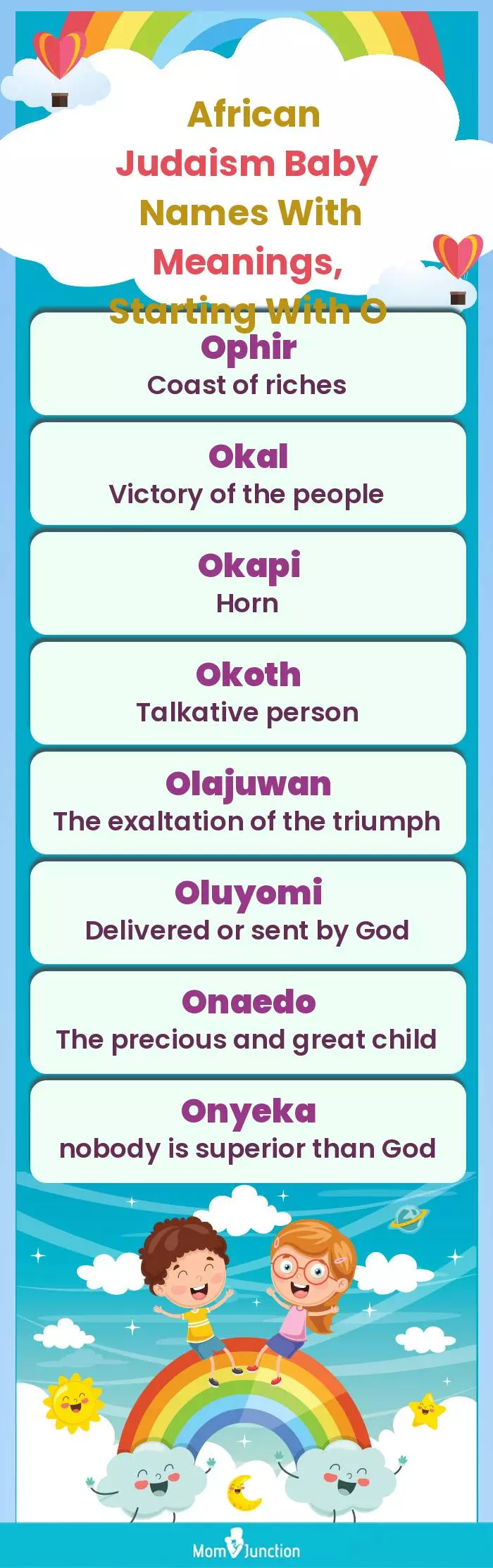  African Judaism Baby Names with Meanings, Starting With O(infographic)