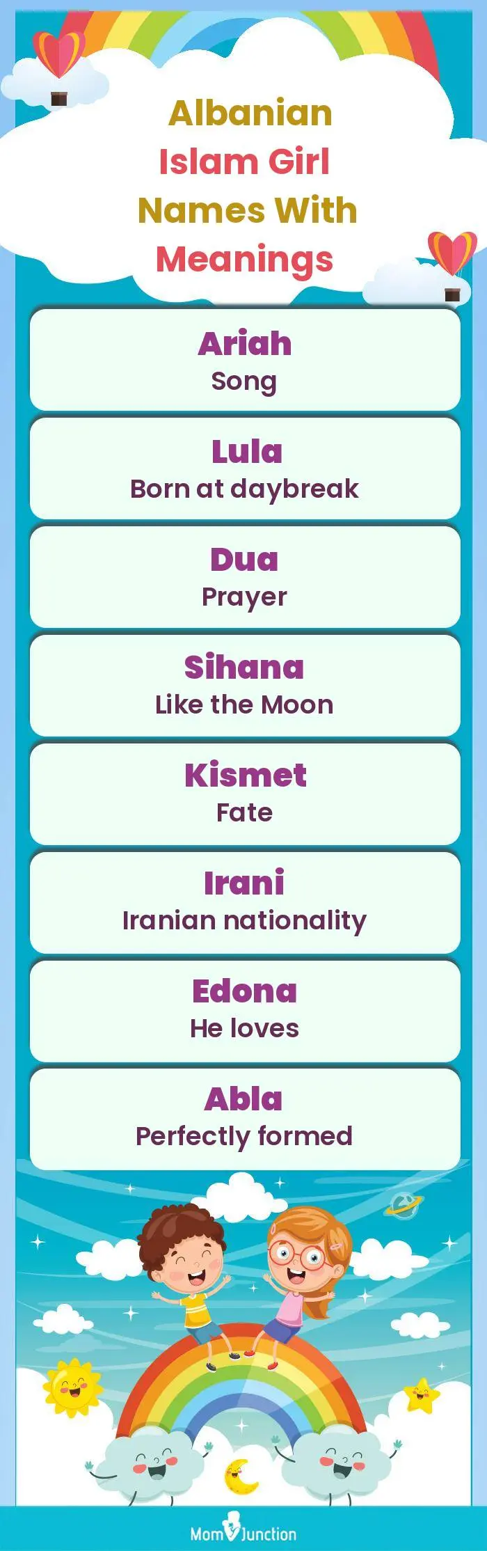  Albanian Islam Girl Names with Meanings(infographic)