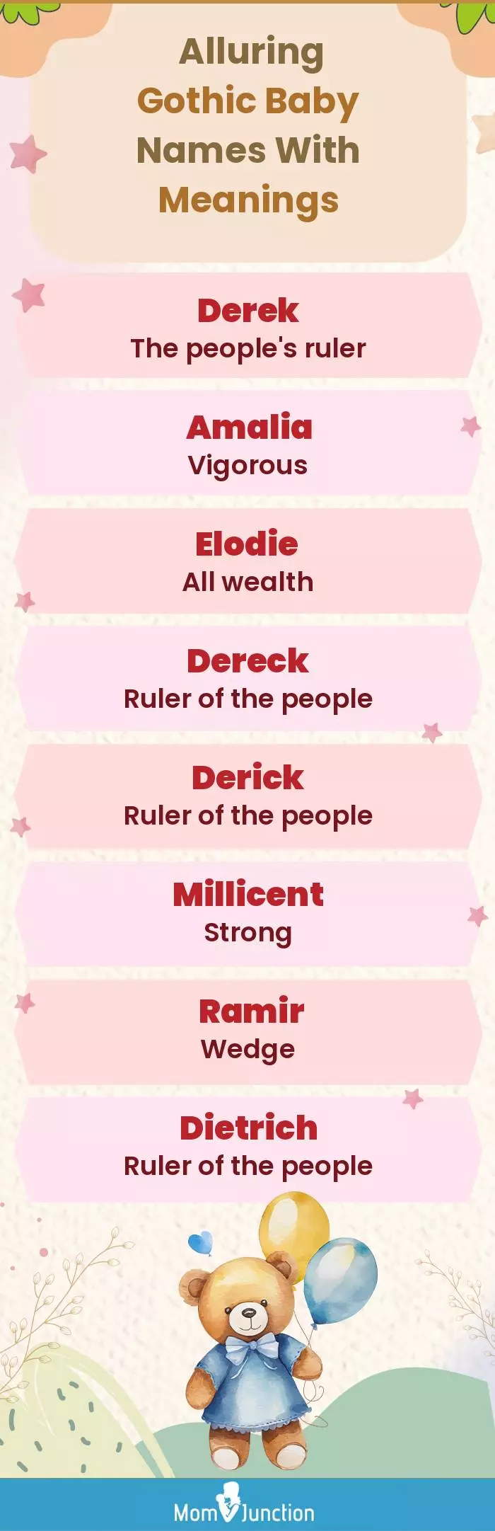  Alluring Gothic Baby Names With Meanings(infographic)