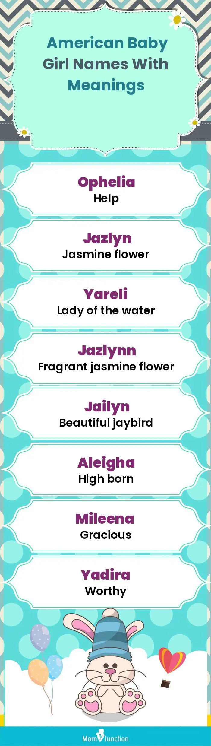  American Baby Girl Names With Meanings(infographic)