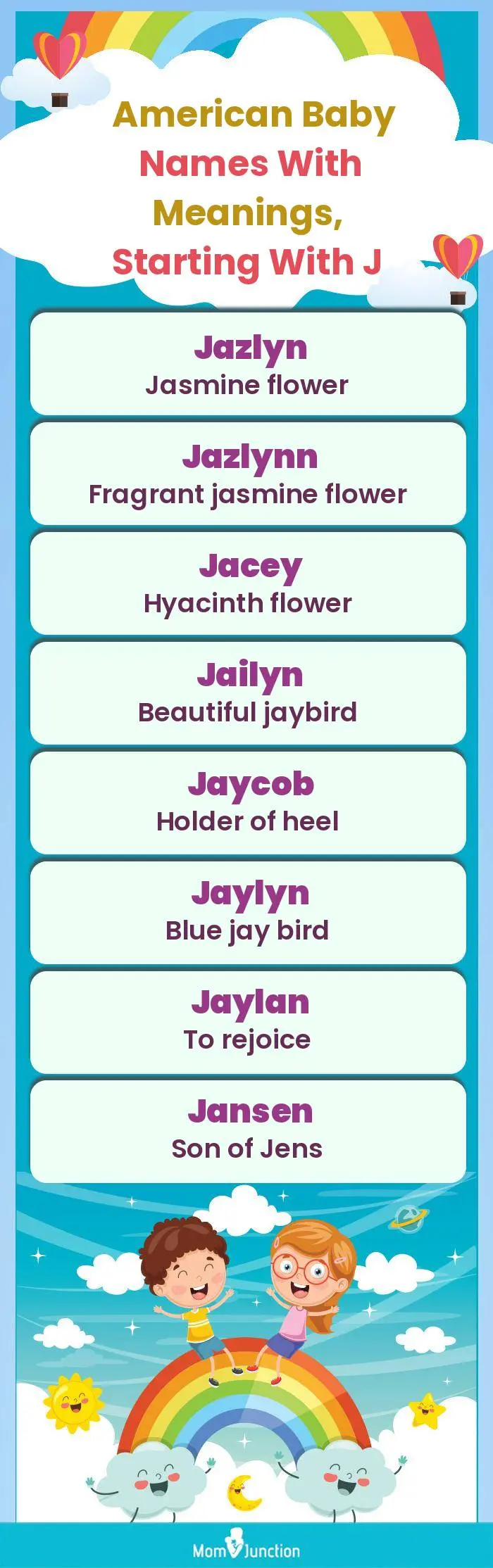  American Baby Names with Meanings, Starting With J(infographic)