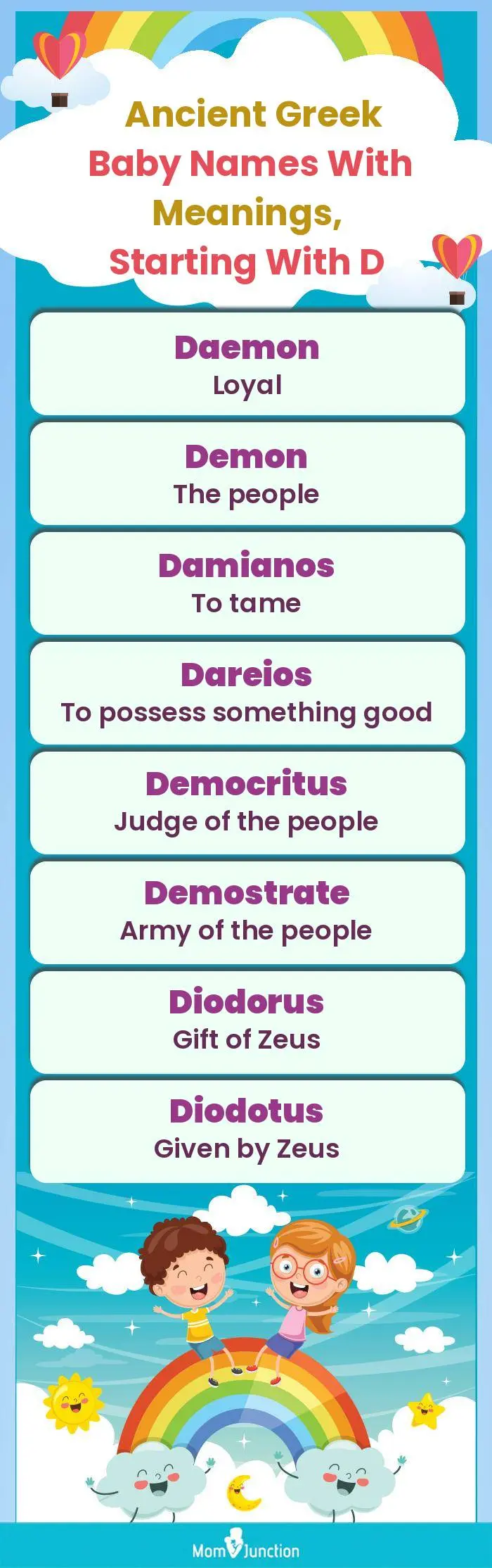  Ancient Greek Baby Names with Meanings, Starting With D(infographic)