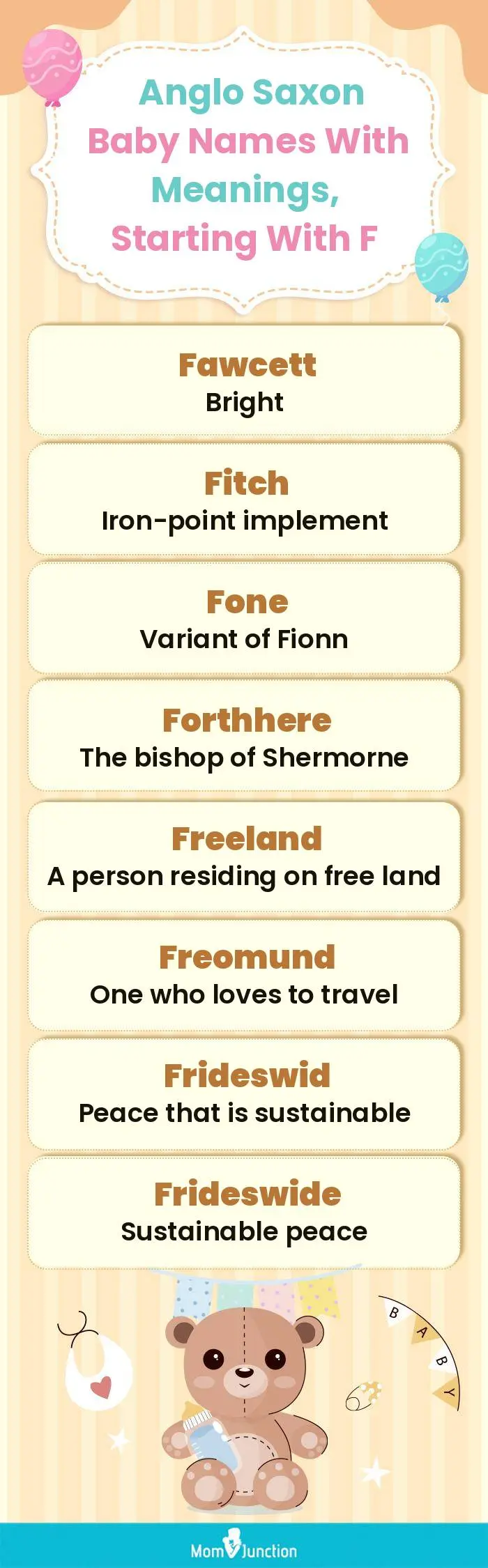  Anglo Saxon Baby Names with Meanings, Starting With F(infographic)