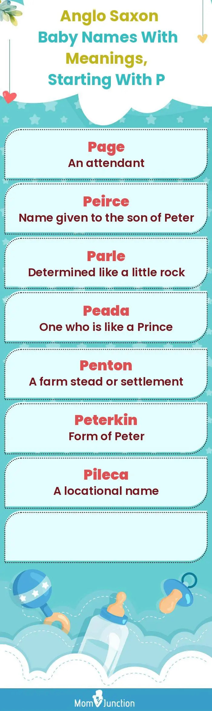  Anglo Saxon Baby Names with Meanings, Starting With P(infographic)