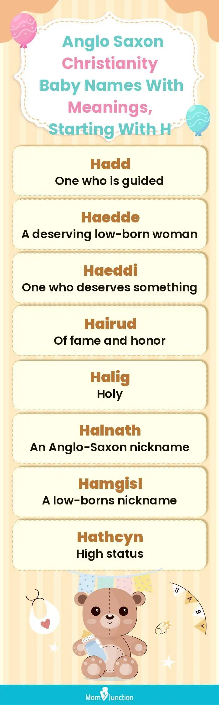  Anglo Saxon Christianity Baby Names with Meanings, Starting With H(infographic)