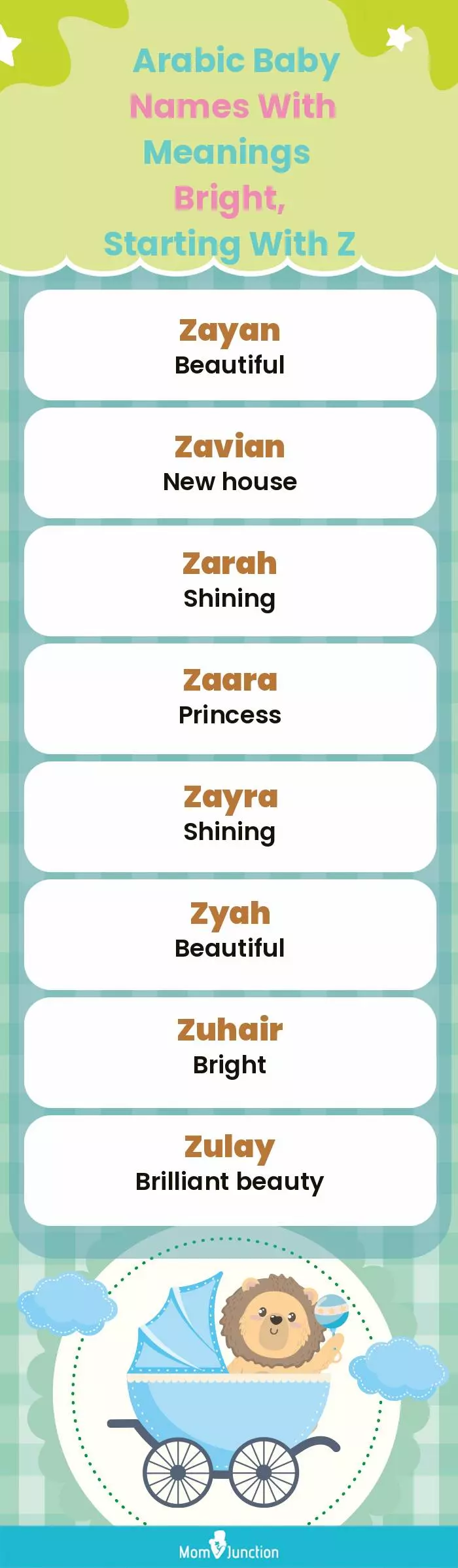  Arabic Baby Names with Meanings Bright, Starting With Z(infographic)