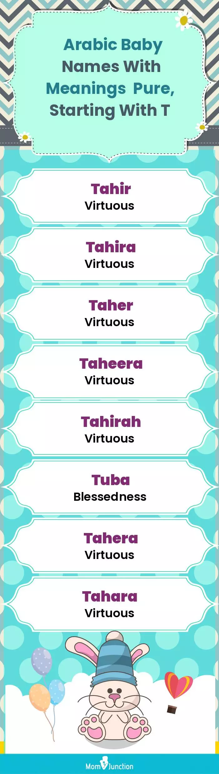  Arabic Baby Names with Meanings Pure, Starting With T(infographic)