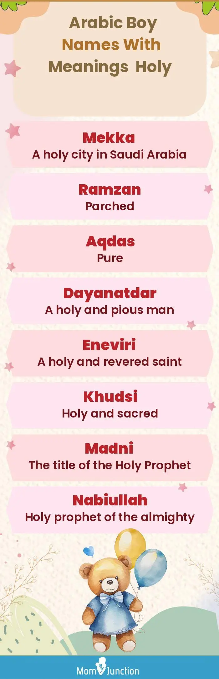  Arabic Boy Names with Meanings Holy(infographic)