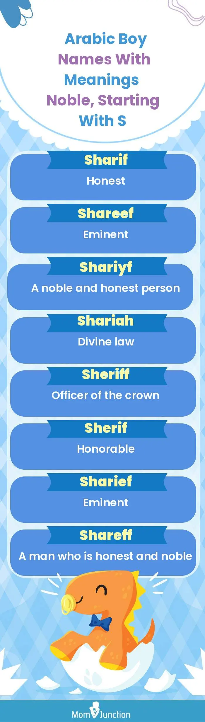  Arabic Boy Names with Meanings Noble, Starting With S(infographic)