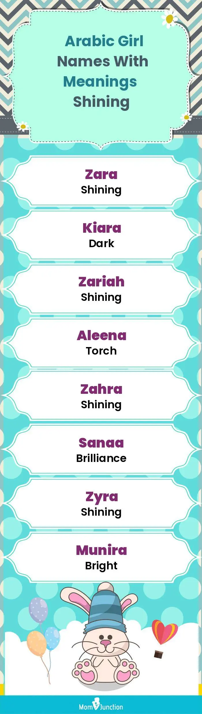  Arabic Girl Names with Meanings Shining(infographic)