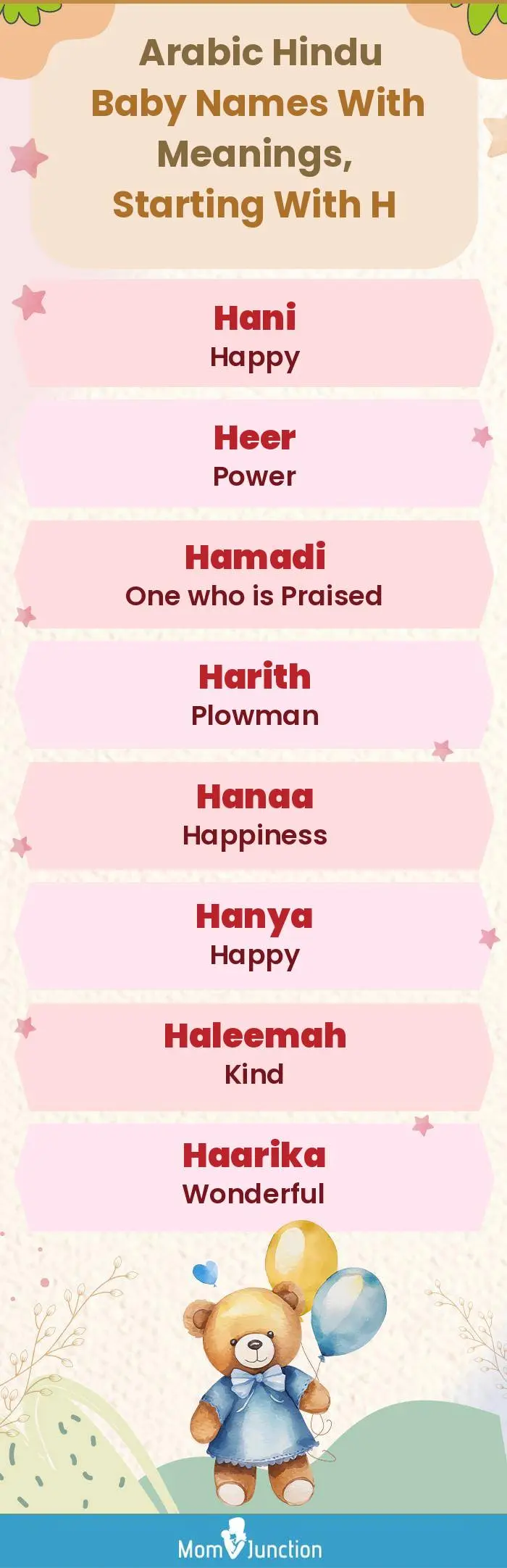  Arabic Hindu Baby Names with Meanings, Starting With H(infographic)