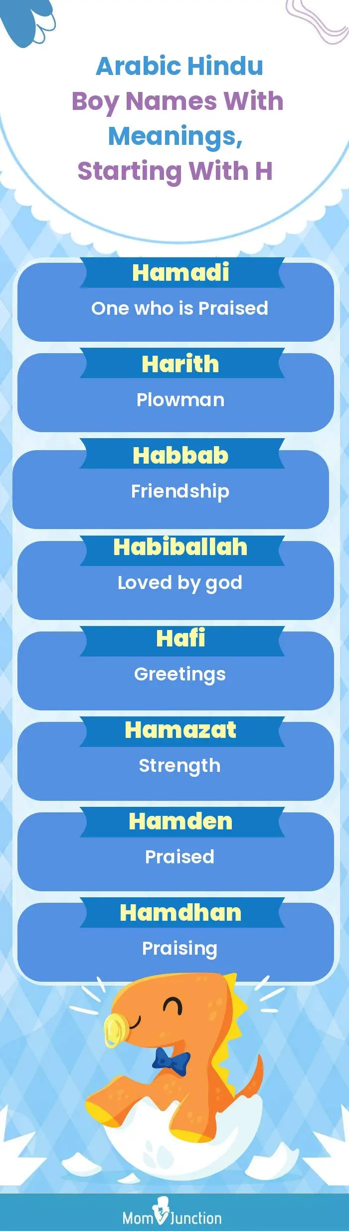  Arabic Hindu Boy Names with Meanings, Starting With H(infographic)