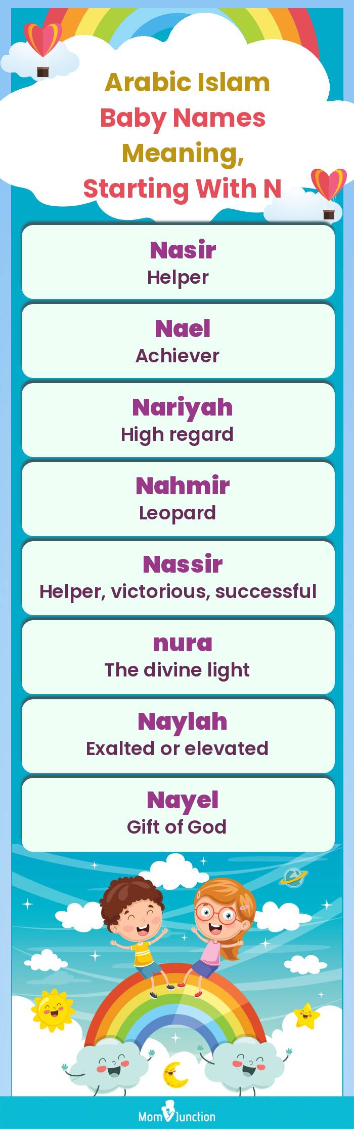  Arabic Islam Baby Names Meaning, Starting With N(infographic)