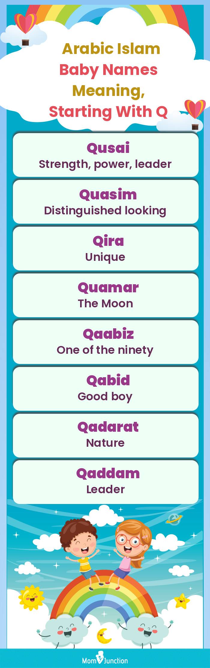  Arabic Islam Baby Names Meaning, Starting With Q(infographic)