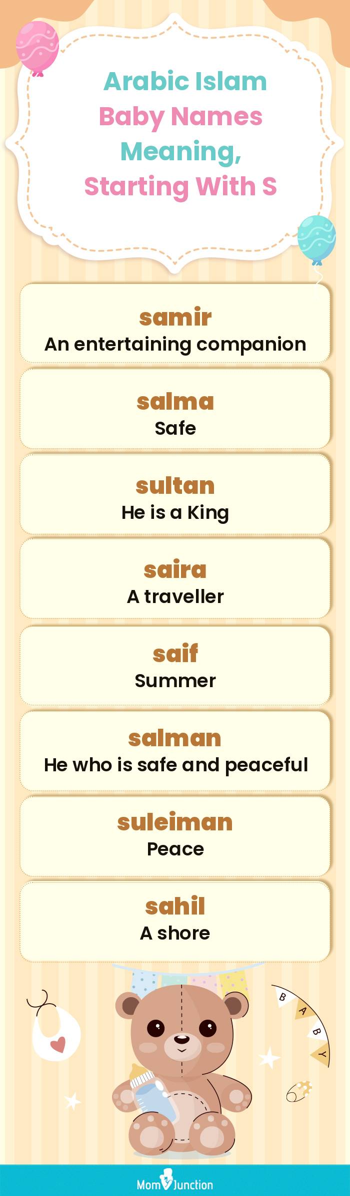  Arabic Islam Baby Names Meaning, Starting With S(infographic)