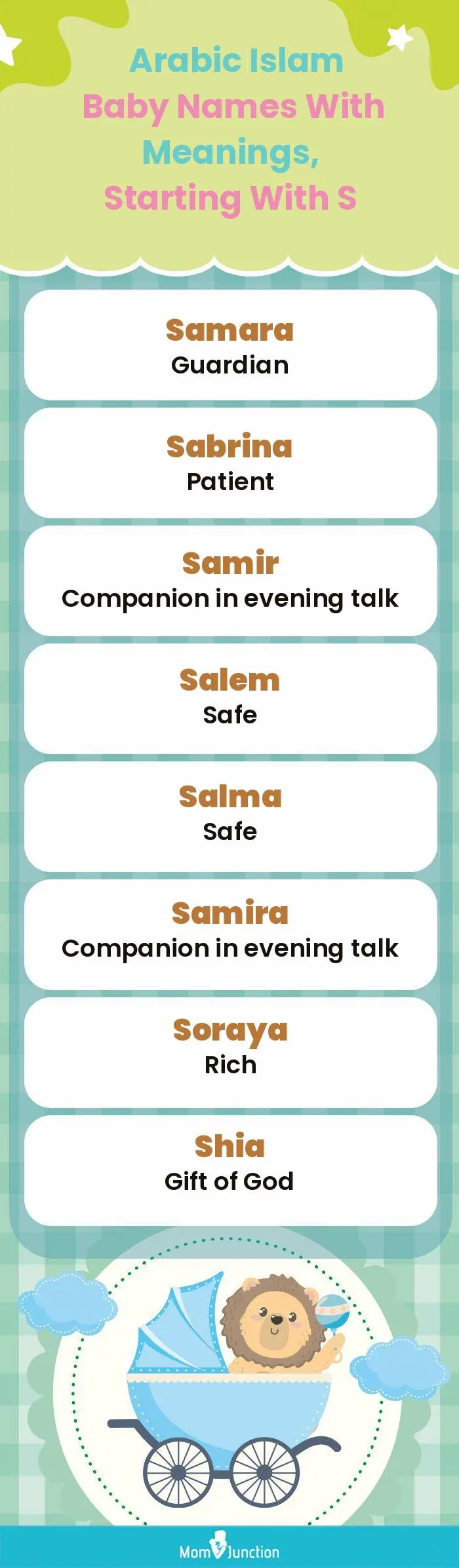  Arabic Islam Baby Names with Meanings, Starting With S(infographic)