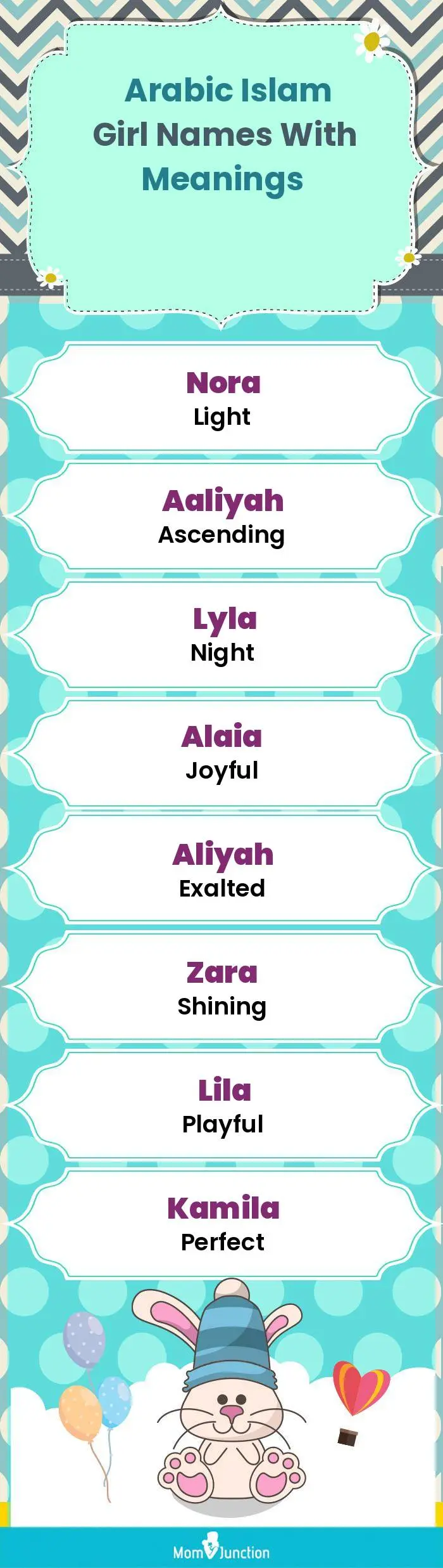  Arabic Islam Girl Names with Meanings(infographic)