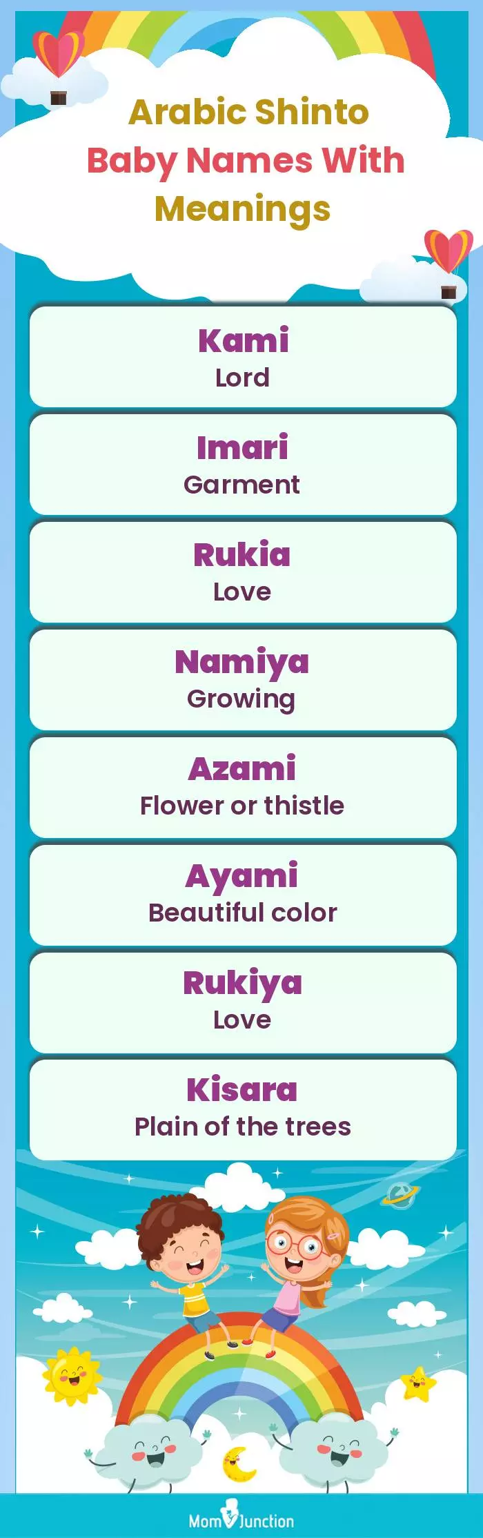  Arabic Shinto Baby Names with Meanings(infographic)