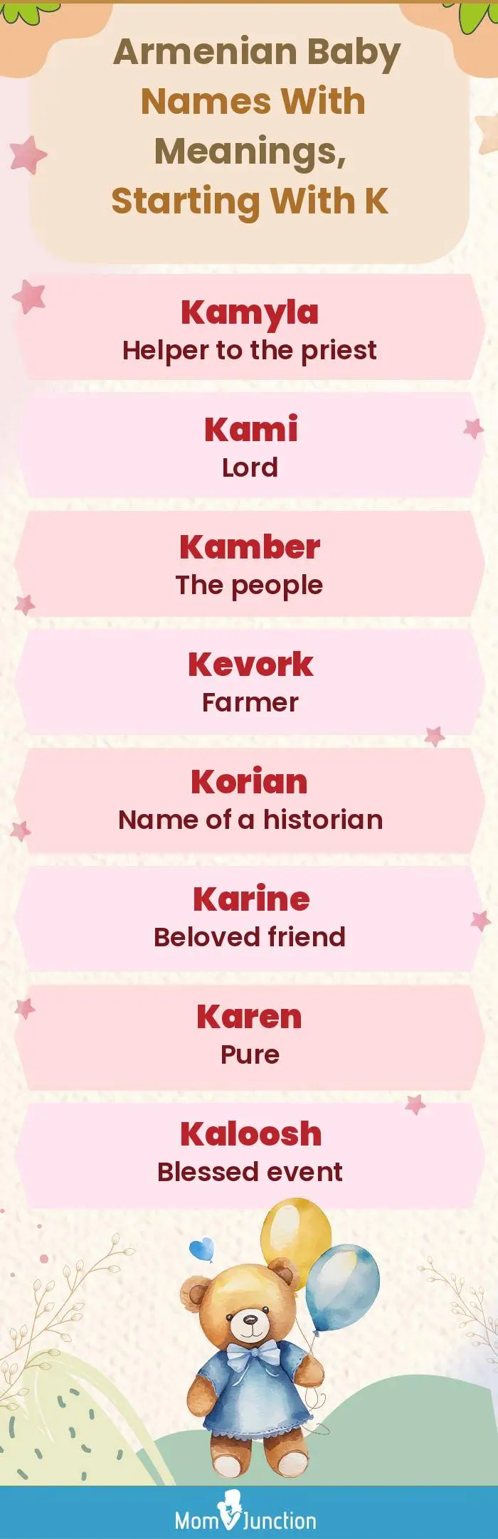  Armenian Baby Names with Meanings, Starting With K(infographic)