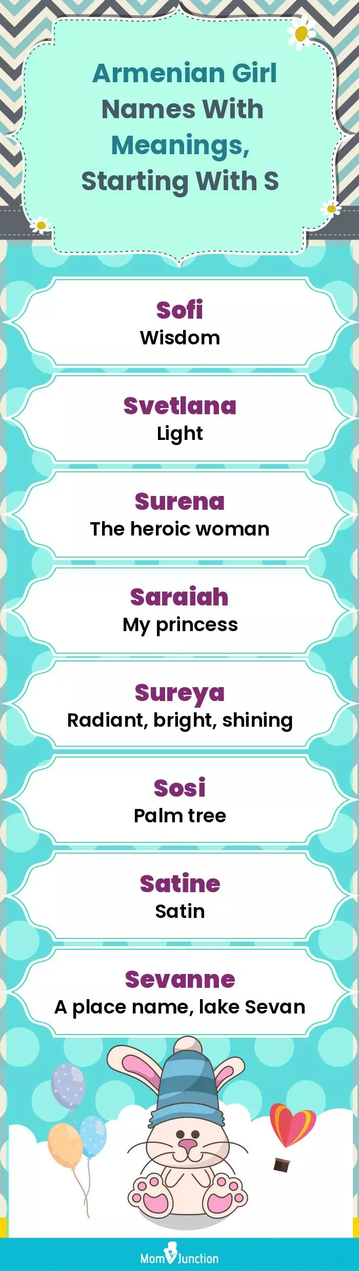  Armenian Girl Names with Meanings, Starting With S(infographic)