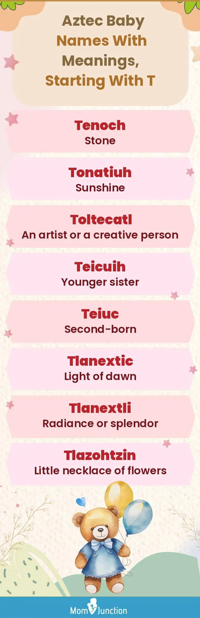  Aztec Baby Names with Meanings, Starting With T(infographic)