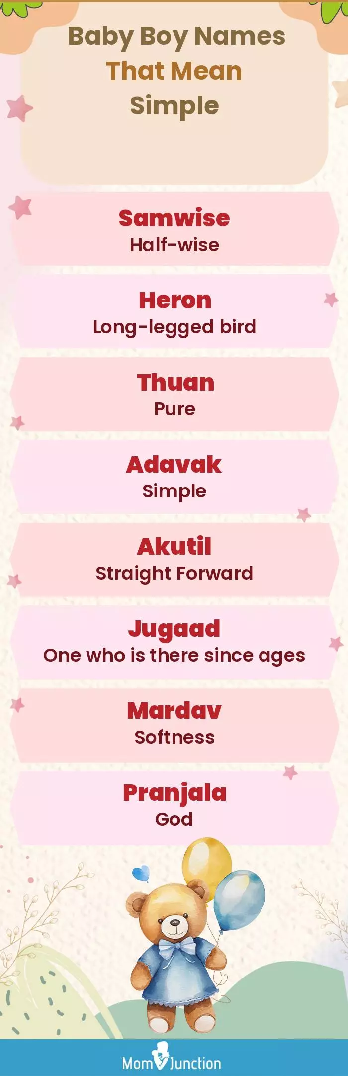  Baby Boy Names That Mean Simple(infographic)