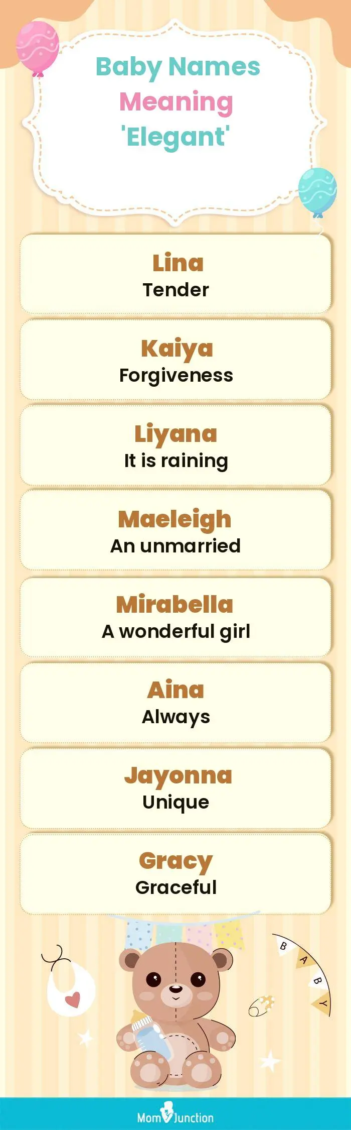  Baby Names Meaning 'Elegant'(infographic)