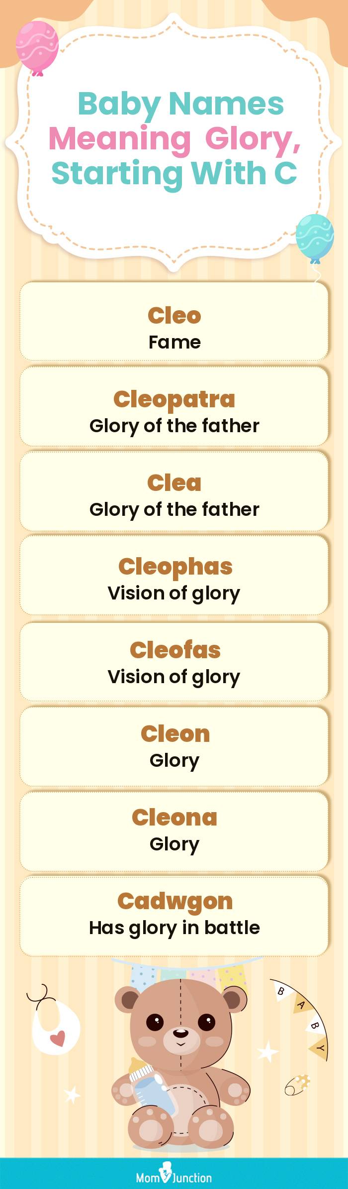  Baby Names Meaning Glory, Starting With C(infographic)